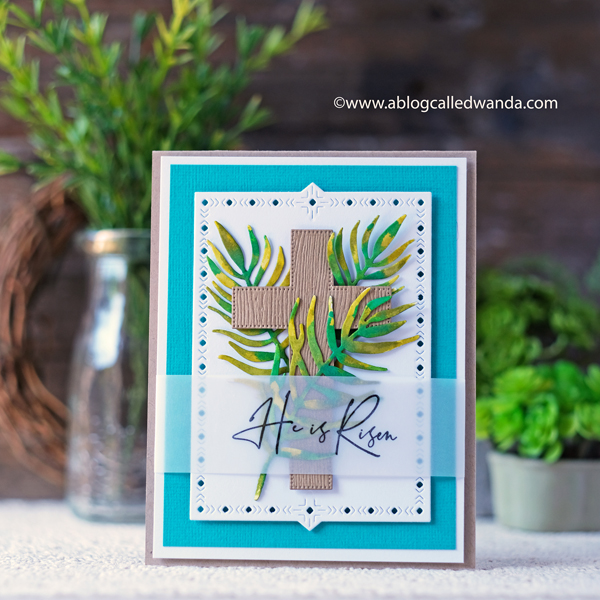 The Greetery New Release Easter Cards and projects. Lily and Palm release. Caring Cross, Botanicuts Lily, Easter Jubilee Kit. Design Team Wanda Guess