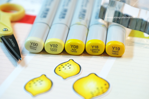 Coloring lemons with copic markers Hero Arts 2020 Catalog Blog Hop. Zest Wishes, Plants, spring. Card ideas with Hero Arts from A Blog Called Wanda
