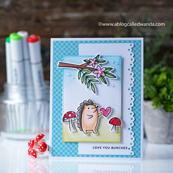 Pretty Pink Posh new release. Hedgehog Friends. Copic Marker coloring. Card ideas with clean and simple design. Wanda Guess