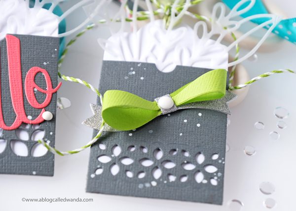 Pinkfresh Studio new release blog hop. Fillable Tags and bows. Leafy Envelope. Handmade tags. Wanda Guess