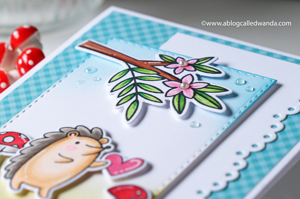 Pretty Pink Posh new release. Hedgehog Friends. Copic Marker coloring. Card ideas with clean and simple design. Wanda Guess