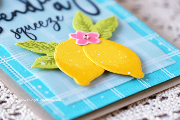 Lemon stamps and dies. Handmade card. The Greetery