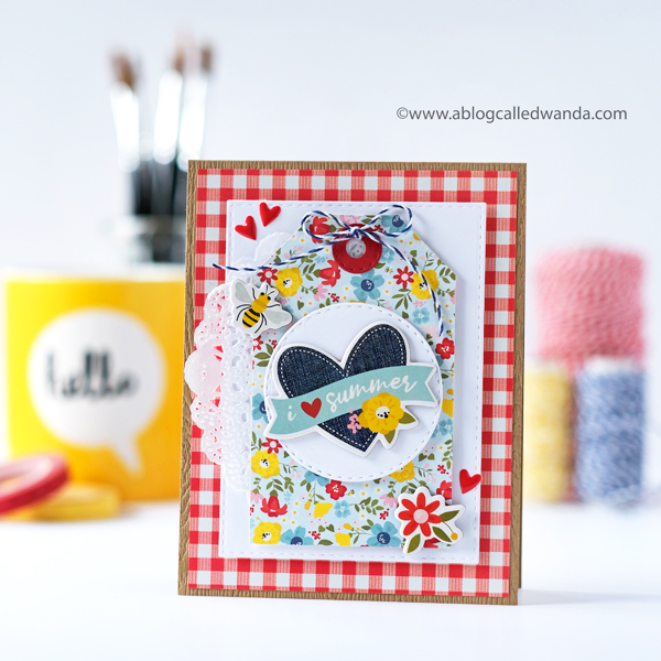 sct magazine blog, guest designer, simple stories summer farmhouse, doodlebug hearts, we r memory keepers tag board, lawn fawn scalloped treat box, lawn fawn scripty hello, summer card ideas, gingham, treat box ideas, favor boxes, craft blog, paper crafting, cards and treats, shower decor ideas, a blog called wanda, wanda guess
