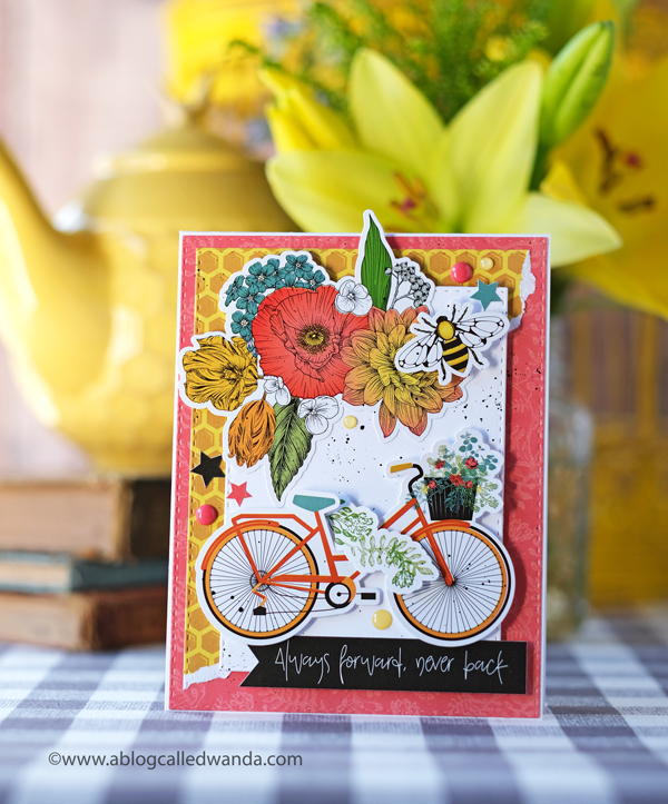 Photoplay Paper Wild Honey Collection. Mixed media card ideas. Florals and bees card. Wanda Guess Photoplay Paper Wild Honey Collection. Mixed media card ideas. Florals and bees card. Wanda Guess