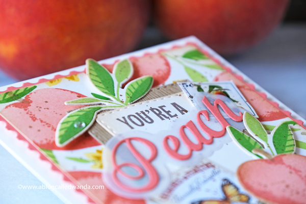 The Greetery new release destination summer july 2020. The Greetery Peachy Keen, Just Peachy, Create a Crate stamps and dies. Peach stamp set. Peaches stencils. Treat and favor box ideas. Farmers market card. Prima Fruit Paradise stickers and paper. Wanda Guess.