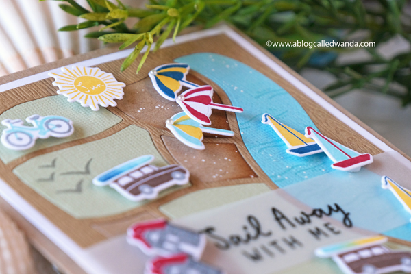 The Greetery new release destination summer july 2020. Maps stamps and dies and stencils. Destination stamp set, Destination Summer stamp set, Maps dies and stencils all from The Greetery. Cape Cod, Sedona, destination cards. Maps cards. Card layouts. Wanda Guess