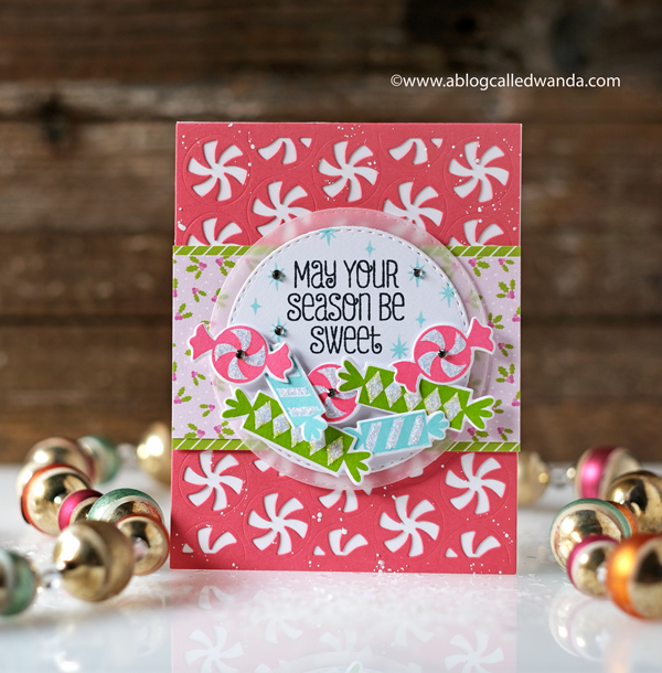 Catherine Pooler stamps and dies. Holiday cards. Peppermint Twist Cover plate, sweetest season stamp set, Christmas card ideas, Wanda Guess