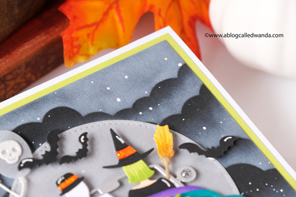 Spellbinders dies, New Spellbinders, Sunday Drive Dies, Sunday Drive Halloween Dies, Halloween Card, MFT cloud stencil, Handmade card, stamps and dies, Fun handmade halloween card, crafts, diy, wanda guess, A blog called wanda