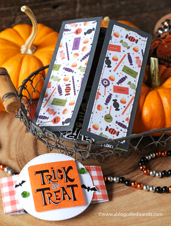 Halloween card ideas. Lawn Fawn Shutter card and Echo Park I Love Halloween Paper. Card ideas. Interactive cards. Halloween diy ideas. Wanda Guess