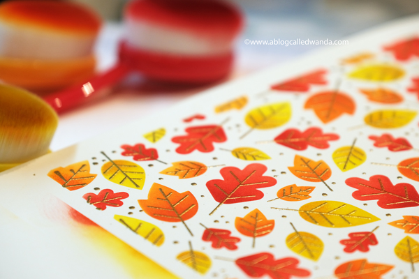 Taylored Expressions Fall Foliage Background, Taylored Expressions Handlettered stamps, stamping, die cutting, Thanksgiving card, Leaves, Stencils, Distress Inks, Blender Brushes, handmade card ideas, card layouts, Wanda Guess, A Blog Called Wanda