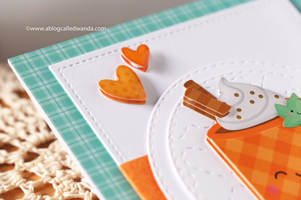 Doodlebug paper, Doodlebug stamps, Doodlebug Pumpkin Spice, stamping, die cutting, Doodle pops, Pumpkin Spice Latte, crafting, handmade cards, cardmaking, card ideas, card layouts, Fall cards, Wanda Guess, A Blog Called Wanda