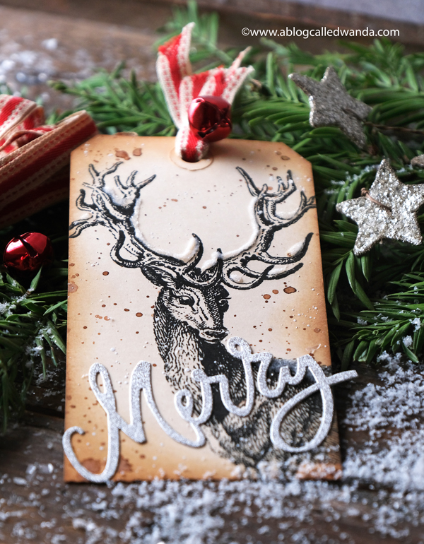 Tim Holtz, Christmas Tag, Sizzix, Handmade tags for Christmas, Vintage tags, Papercrafting, diy, crafts, stamping, die cutting, Make your own tags, Vintage crafting, wanda Guess, A Blog called Wanda