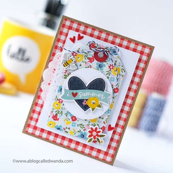 sct magazine blog, guest designer, simple stories summer farmhouse, doodlebug hearts, we r memory keepers tag board, lawn fawn scalloped treat box, lawn fawn scripty hello, summer card ideas, gingham, treat box ideas, favor boxes, craft blog, paper crafting, cards and treats, shower decor ideas, a blog called wanda, wanda guess