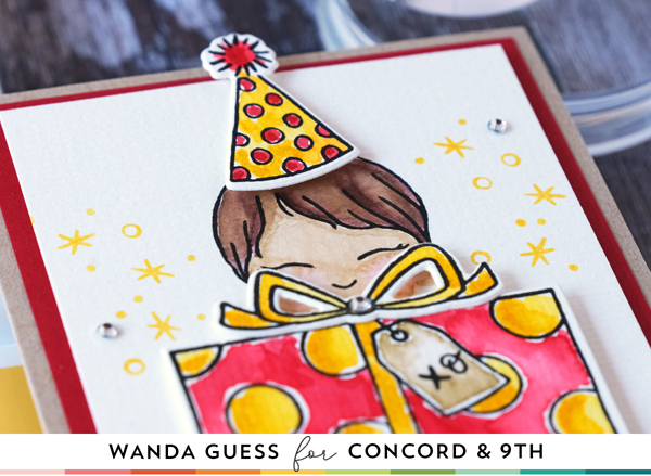 Concord & 9th Feature Friday. Watercolor with ink pads! New color collection from Concord and 9th. Winter Wear, Daily Wear, Fashion Wear. Birthday card ideas, slimline card ideas, wanda guess. 