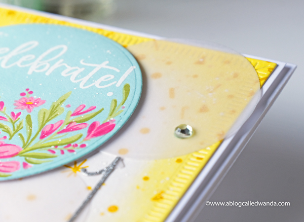 The Greetery Confetti Collection release. Balloon Bouquet stamps and dies. Ticker Tape Background stamp, ink blending, Greetery Design Team Wanda Guess