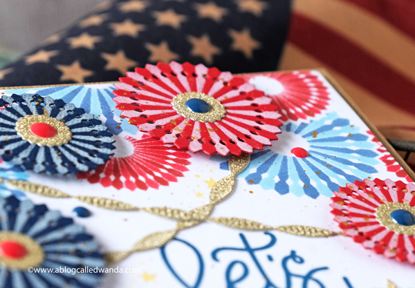 The Greetery Pinwheel Party Stencils and Pinwheel Party Dies. The Greetery New Release. Fourth of July card ideas. Banners and Twisted Crepe Die set. Party cards and invitations. 4th of July card ideas. The Greetery Design Team Wanda Guess