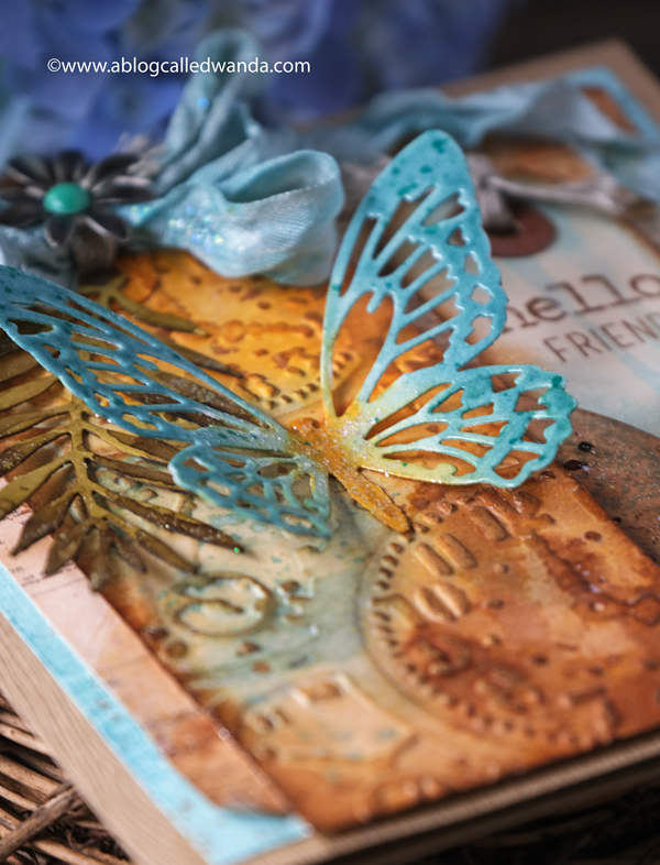 Tim Holtz Detailed Butteflies Sizzix dies with distress inks