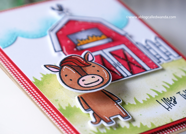 Taylored Expressions Card Kit, Farm Fresh Card Kit, Copics, Stencils, action wobbles, farm theme, gingham stamp, stamping, happy cards, card layouts, wanda guess for Taylored Expressions.