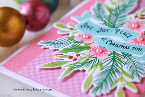 The Greetery new release Merry Makings. Holiday 2020 new stamps and dies. Christmas, winter, holiday. Merry Sprigs, Written in Ribbons, Wood Slices dies, Banner and Bough Stencils and stamps, handmade, design team, wanda guess