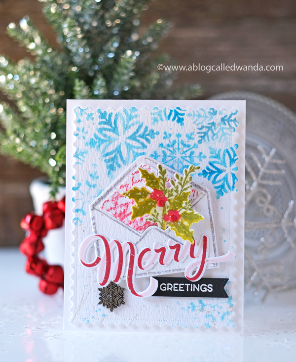 The Greetery new release Merry Makings. Holiday 2020 new stamps and dies. Christmas, winter, holiday. Merry Sprigs, Written in Ribbons, Wood Slices dies, Banner and Bough Stencils and stamps, handmade, design team, wanda guess