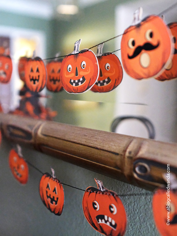 halloween decor, halloween decorations, tiered tray ideas, halloween fun, festive, decorations, party, garland, honeycomb balls, vintage halloween, wanda guess