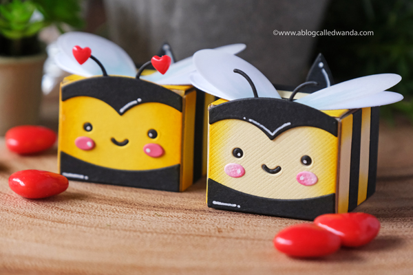 lawn fawn, lawn fawn tiny gift box, lawn fawn gift box bee, lawn fawn gift box ladybug, treat boxes, stamps and dies, die cuts, ideas for party favors, candy treats, valentine treat ideas, handmade, paper crafts, valentine's day for kids, fun valentines, wanda guess, a blog called wanda