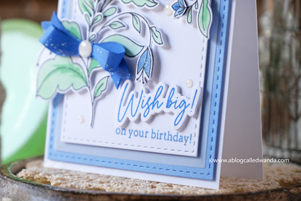 pinkfresh studio, pinkfresh studio folk garden, pinkfresh studio stamps and dies, florals, flowers, stencils, floral card, birthday card, pinkfresh studio blog hop, handmade, spring, bow dies, wanda guess, a blog called wanda