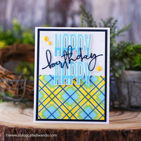 the greetery, the greetery new release, man made collection, masculine card ideas, plaid stencils, trees, stamps, dies, new, man cards, birthday card ideas, card layouts, wanda guess, a blog called wanda