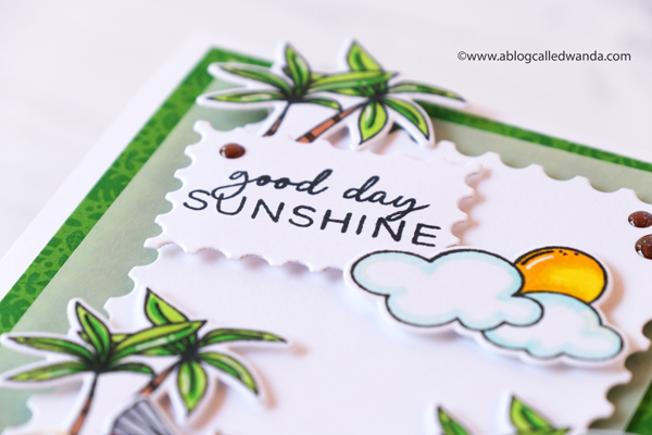 ellen hutson, new stamp release, essentials by ellen, good day stamp set, copics, summer, cards, diy, card ideas, Ellen Hutson new release, palm trees, handmade, Wanda Guess, A Blog Called Wanda