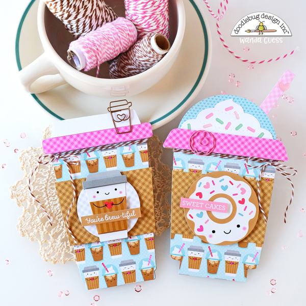 Doodlebug, Doodlebug paper, Doodlebug stickers, Doodlebug Cream and Sugar, Coffee, Coffee cards, Honey Bee Stamps Frappe Dies, Honey Bee Stamps Coffee Cup Card Dies, Coffee card ideas, Gift card ideas, Cream and Sugar Collection, Scrapbooking, Card ideas, Wanda Guess, A Blog Called Wanda
