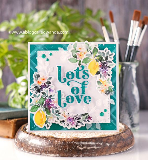 pinkfresh studio, pinkfresh studio blog hop, new release, blueberries and lemons, hot foil system, butterflies, vellum, watercolor, cards, card ideas, handmade cards, spellbinders hot foil system, mijello watercolors, leafy branch die, artistic bow die, wanda guess, a blog called wanda