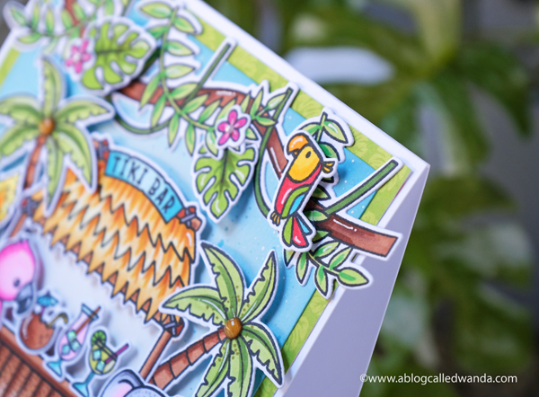 sunny studio stamps, stamps, dies, cards, handmade, copics, tiki, cupcake die, hamster stamp set, sunny studio stamps Tiki Time, Sunny Studio big cupcake die, Sunny Studio Happy Hamsters, handmade cards, card layouts, tropical cards, birthday cards, wanda guess, a blog called wanda