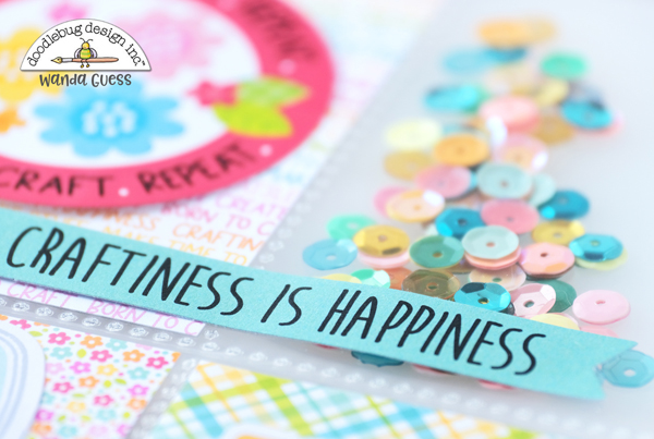 doodlebug, cute and crafty collection, doodlebug cute and crafty, pocket letter, fuse tool, make a pocket letter, crafting theme, card ideas, diy, stamping, scrapbooking, doodlebug design team, sequins, washi tape, wanda guess, a blog called wanda