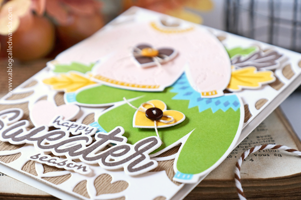 pigment craft co, pigment stamps and dies, pigment sweater weather, pigment latte art, sweater garland, paper garland. autumn card, fall card, sweater stamps and dies, pigment fall wreath stamp set, make your own garland, fall home decor, wanda guess, a blog called wanda