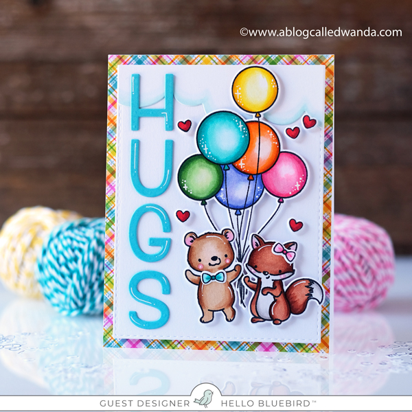 Hello bluebird paper hugs, balloons, hugs