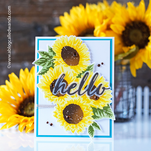 hero arts, hero arts monthly kit, monthly card kit, hero arts my monthly hero, september, sunflowers, stencils, sunflower stencil, cardmaking, handmade, diy, card ideas, card layouts, wanda guess, a blog called wanda