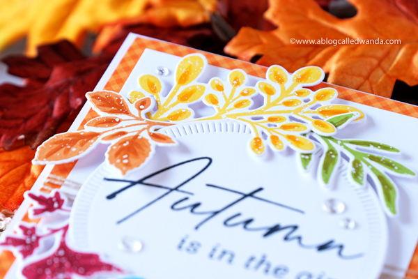 the greetery, stamps and dies, the greetery stamps, the greetery leaf and blade, the greetery fall, new release, stamps, dies, stencils, plaid, tartan builder, rustic wreath, curio collection, leaves, gingham, fall card ideas, card layouts, greetery design team, wanda guess, a blog called wanda