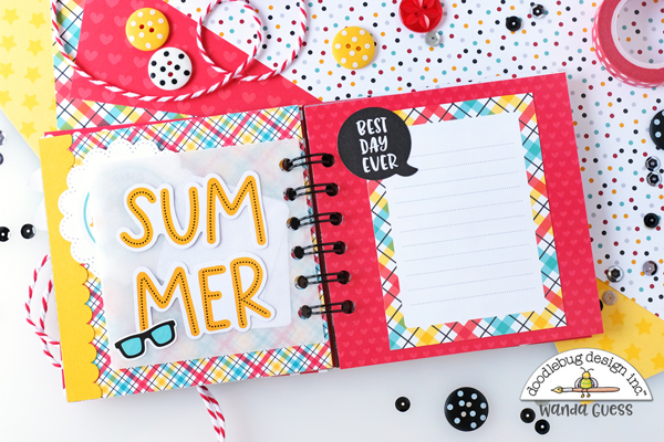 doodlebug, doodlebug fun at the park, mini scrapbook, mini album, make your own mini scrapbook, travel scrapbook ideas, disney, travel, we r memory keepers cinch, disney scrap ideas, diy, scrapbooking, wanda guess, a blog called wanda