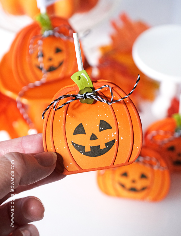 taylored expressions, taylored expressions halloween, pumpkin treat wrap, die cuts, stamps, halloween treat ideas, pumpkin treats, diy, crafty, make your own, party, halloween party, distress inks, fall, Thanksgiving, wanda guess, a blog called wanda