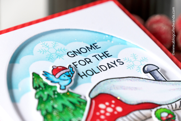 Hello Bluebird stamps, hello bluebird stamps and dies, winter, christmas, gnomes, gingerbread house, gingerbread man, copic markers, holiday, skating, slimline card, winter skate stamp set, sweet christmas stamp set, gnome for the holidays stamp set, ovals dies, distress ink blending, card ideas, handmade christmas cards, plaid, stripes, wanda guess, a blog called wanda