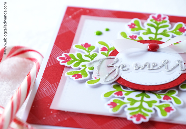 pinkfresh studio, pinkfresh studio stamps and dies, stencils, papercrafting, cardmaking, christmas cards, make your own christmas cards, blog hop, pinkfresh studio new release, Classic Holiday Words, Sweet Leaves Frame stencils, Artistic bow, Pinkfresh Studio Ink pads, Wanda Guess, a blog called wanda