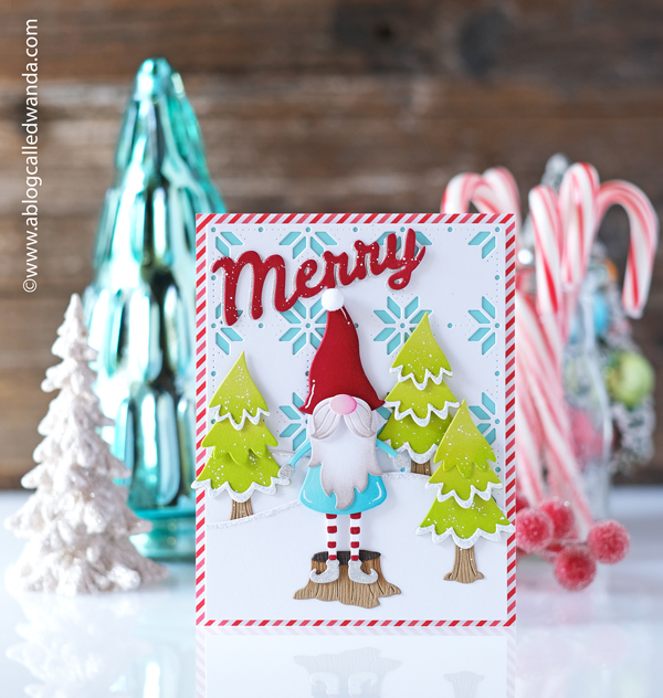 spellbinders, spellbinders stamps, spellbinders dies, thanksgiving, fall, holiday, winter, christmas gnome, dancin gnome dies, nichol spohr spellbinders, cards, card ideas, fall cards, gnome card, simon says stamp, wanda guess, a blog called wanda