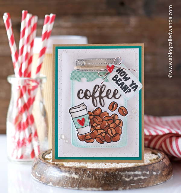 jaded blossom stamps, jaded blossom dies, jaded blossom new release, jaded blossom balloon letters, jaded blossom mason jar, jaded blossom fancy birthday, mason jar add ons, coffee, birthday card ideas, stamping, make your own cards, card layouts, wanda guess, a blog called wanda