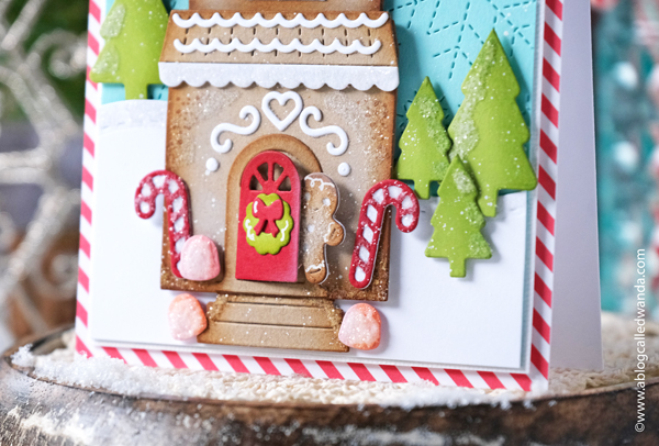 lawn fawn stamps and dies, lawn fawn build a house, lawn fawn gingerbread house, lawn fawn scalloped treat box, lawn fawn christmas, lawn fawn stitched snowflake background, lawn fawn winter, lawn fawn card ideas, lawn fawn christmas, card ideas, make your own christmas card, wanda guess, a blog called wanda, distress ink, rock candy glitter