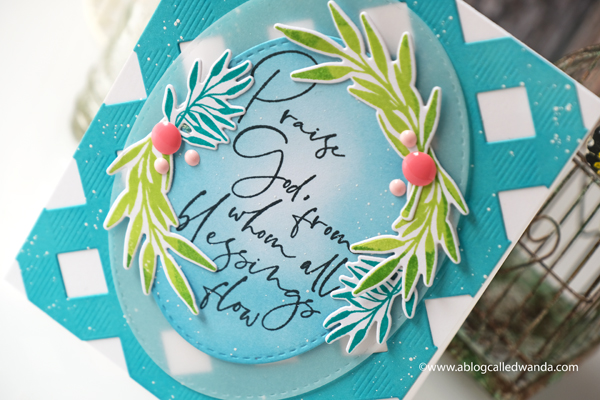 The Greetery new release fall 2020. Gathered Blessings release. All Blessings Flow stamp set, square dance die, faith card, card ideas, The Greetery Design Team, Wanda Guess