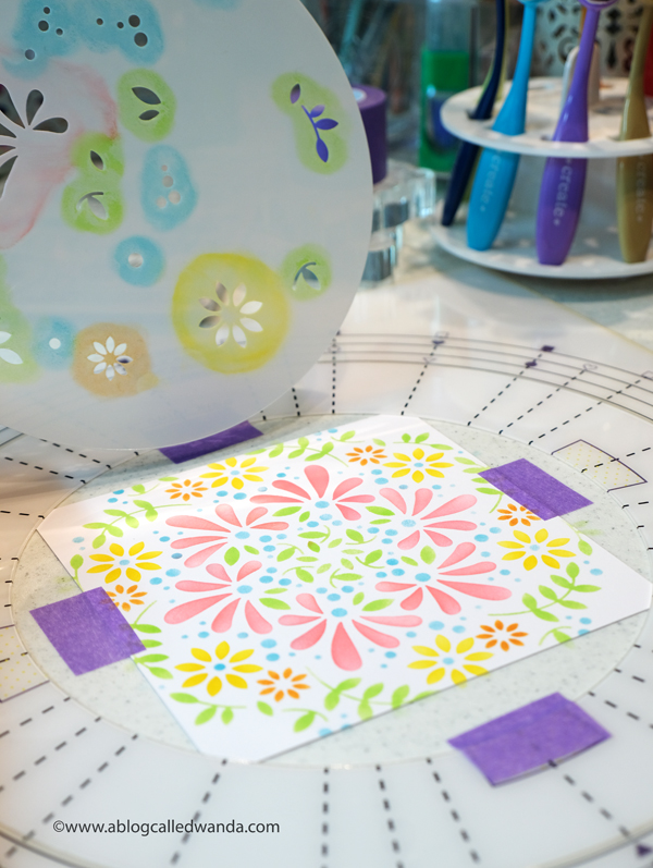 Penguin Palace new stencils system. Handmade card with distress inks and stencils. Card ideas. Wanda Guess