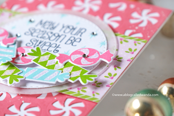Catherine Pooler stamps and dies. Holiday cards. Peppermint Twist Cover plate, sweetest season stamp set, Christmas card ideas, Wanda Guess