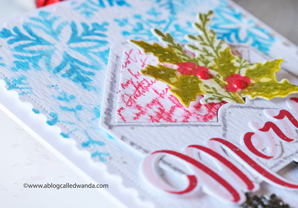 The Greetery new release Merry Makings. Holiday 2020 new stamps and dies. Christmas, winter, holiday. Merry Sprigs, Written in Ribbons, Wood Slices dies, Banner and Bough Stencils and stamps, handmade, design team, wanda guess