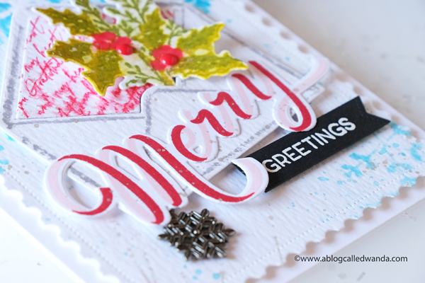The Greetery new release Merry Makings. Holiday 2020 new stamps and dies. Christmas, winter, holiday. Merry Sprigs, Written in Ribbons, Wood Slices dies, Banner and Bough Stencils and stamps, handmade, design team, wanda guess