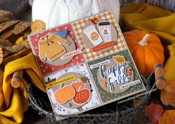 Simple Stories Cozy Days paper collection. Cards made with patterned paper and stamps. Fall and Autumn Card Ideas. Wanda Guess
